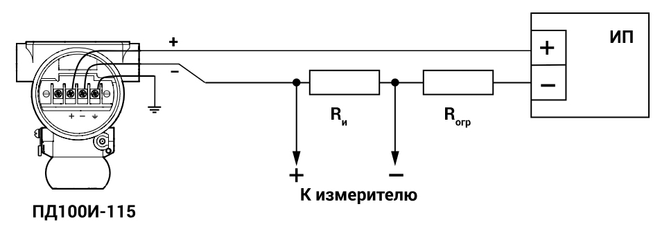Схема подключения ОВЕН ПД100И-115 